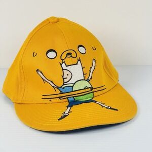 Adventure Time Hat Cartoon Network Jake & Finn Yellow Baseball Hat Cap